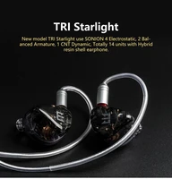 TRI Starlight Hybrid 14 Units HIFI Earphone 4 Electrostatic Drive Units2BA1DD Hifi Music Earbuds 35mm Cable TRI I3 I4 KB06