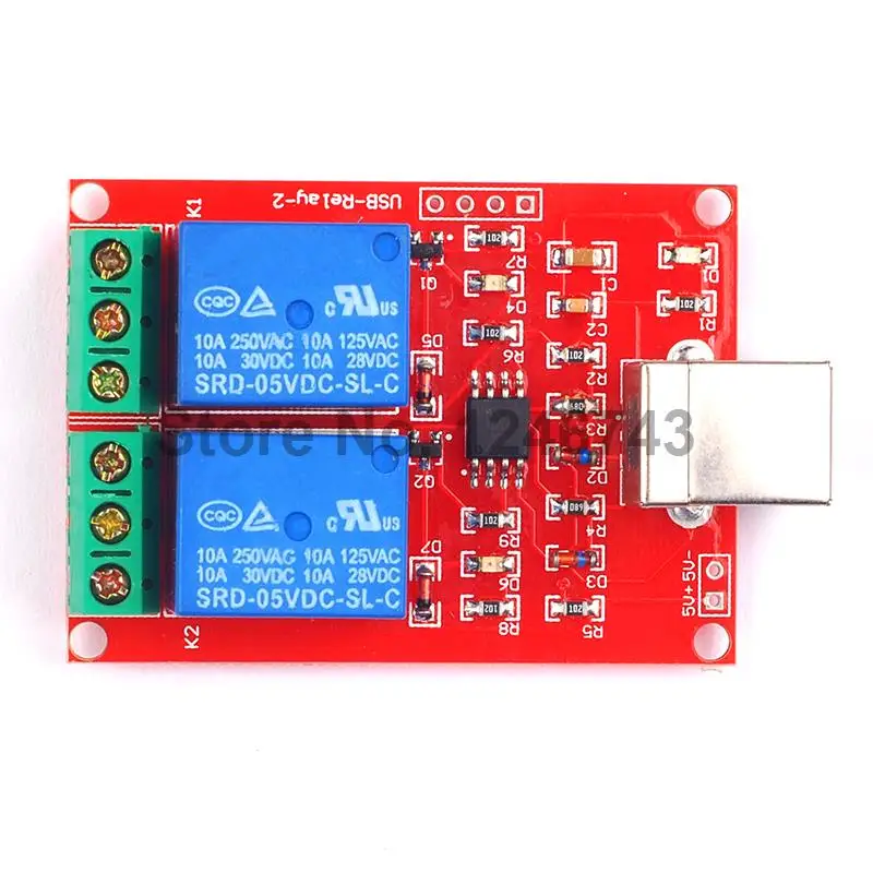 Двухканальный релейный модуль 5 В USB переключатель управления/двухканальный