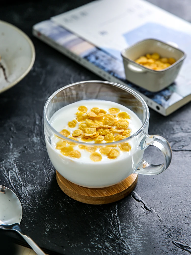 Креативная кофейная стеклянная многоразовая чайная чашка набор прозрачная