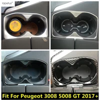 water cup holder panel frame decoration cover trim abs stainless steel accessories interior for peugeot 3008 5008 gt 2017 2022