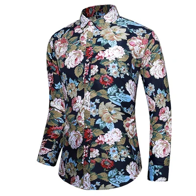 6XL 7XL повседневная мужская рубашка, осень, Новое поступление, индивидуальная, с принтом, с длинным рукавом, рубашки для мужчин, s, модная, большой размер, деловая, Офисная рубашка - Цвет: 12 C629