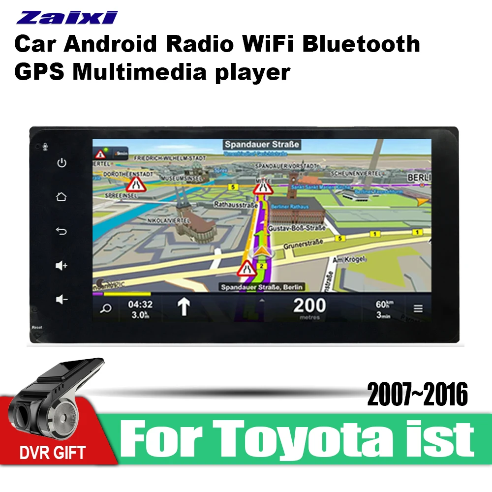 Автомобильный мультимедийный GPS навигатор ZaiXi Android 2 din для Toyota ist 2007 ~ 2016 стерео