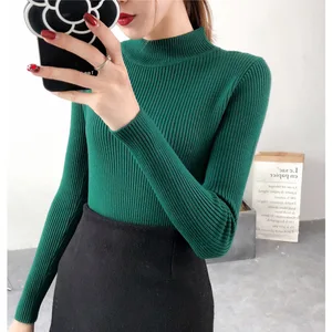 Женские свитера 2019, осенне-зимние топы, свитер с высоким воротом, Женский пуловер, свитер, джемпер, вязаный свитер, женский кардиган