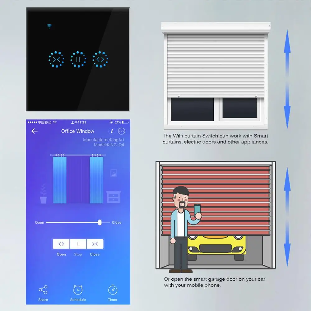 Приложение EWeLink Wifi Smart Touch занавес переключатель голосового управления Alexa и Google телефон управление для занавеска с электроприводом от AliExpress WW