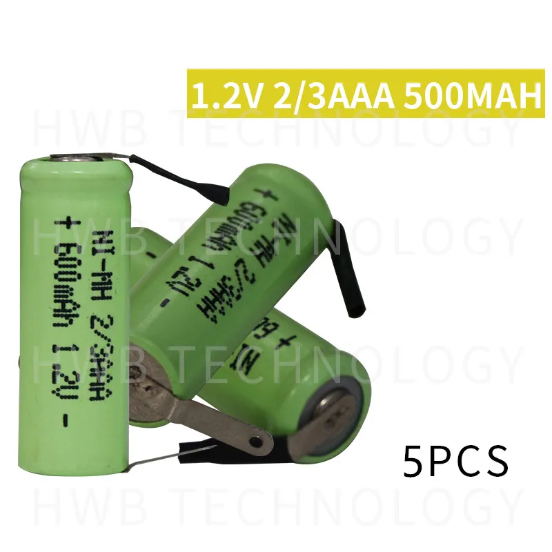 5 шт./лот KX Оригинальный Новый 1 2 в 2/3AAA 500 мАч Ni MH 2/3 AAA перезаряжаемая батарея с