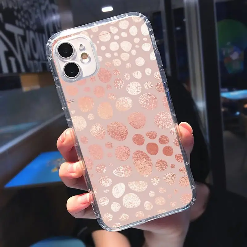 

pink Gold Rose Love heart Phone Case Transparent soft For iphone 5 5s 5c se 6 6s 7 8 11 12 plus mini x xs xr pro max