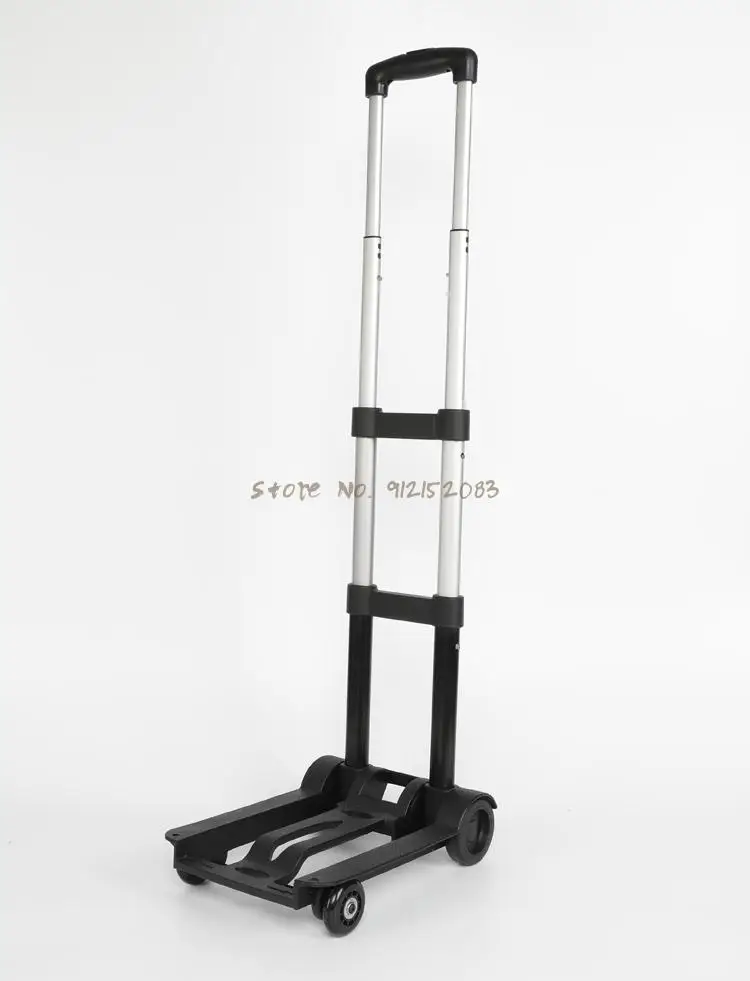 Маленький тележка-корзина с складной ручкой для перевозки багажа, тяжелых товаров и покупок.