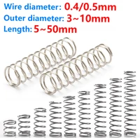 20pcs y type cylidrical coil compress pressure spring rotor return od 3mm10mm steel wire diameter 0 4mm 0 5mm stainless steel
