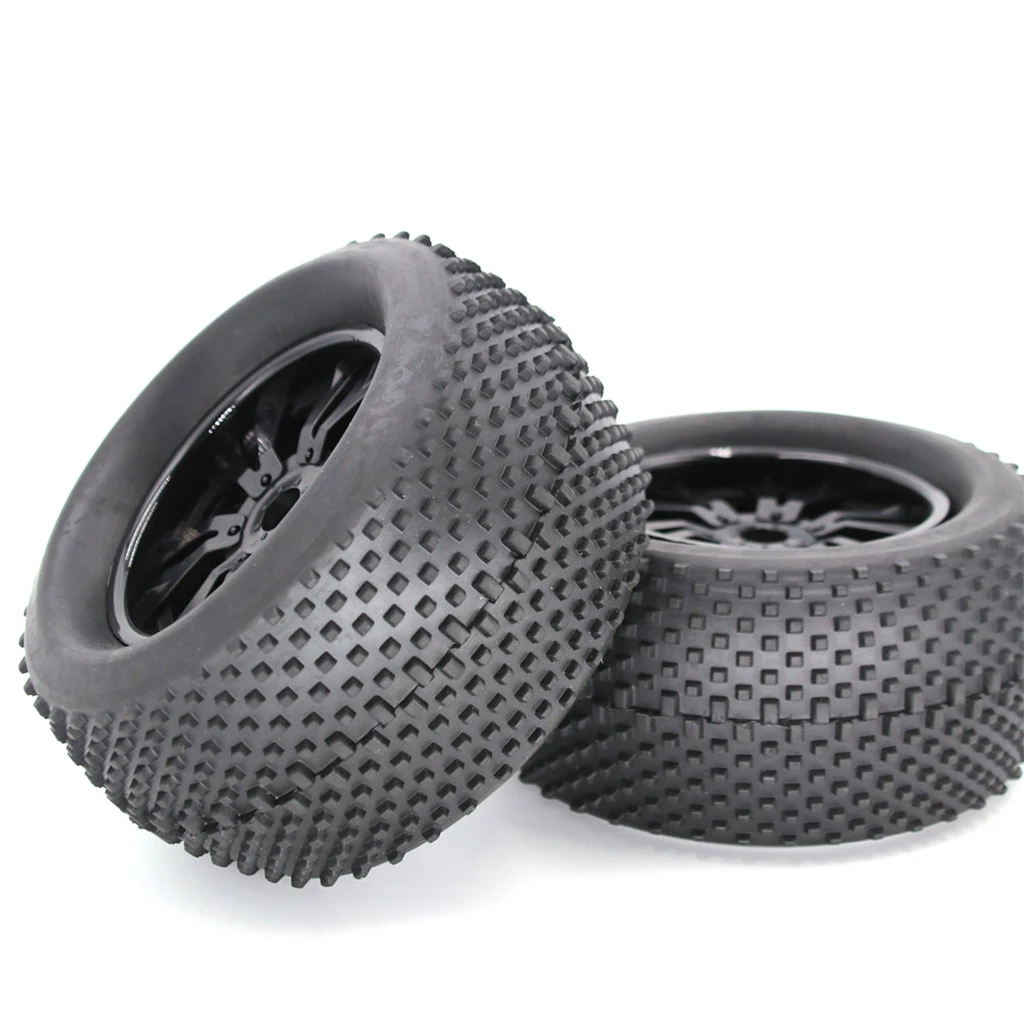 2x 1/8 Scale RC Car Monster Truck Tyre Tires 17mm Hex Wheel for   HSP