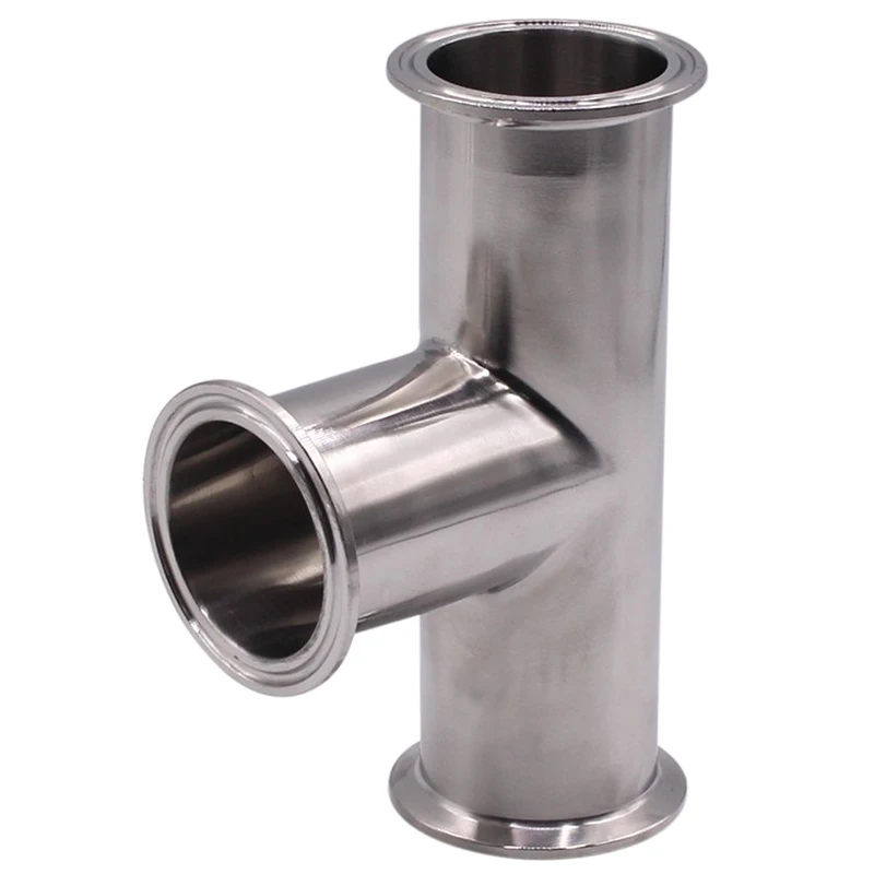 

51MM 2 Inch 3 Way Tee Stainless Steel S304 Sanitary Tri Clamp Type 3 Way Weld Ferrule OD 64MM Pipe Fittings Moonshine