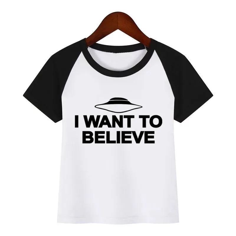 Детская летняя футболка вдохновленная надписью I Want To Believe футболки с принтом