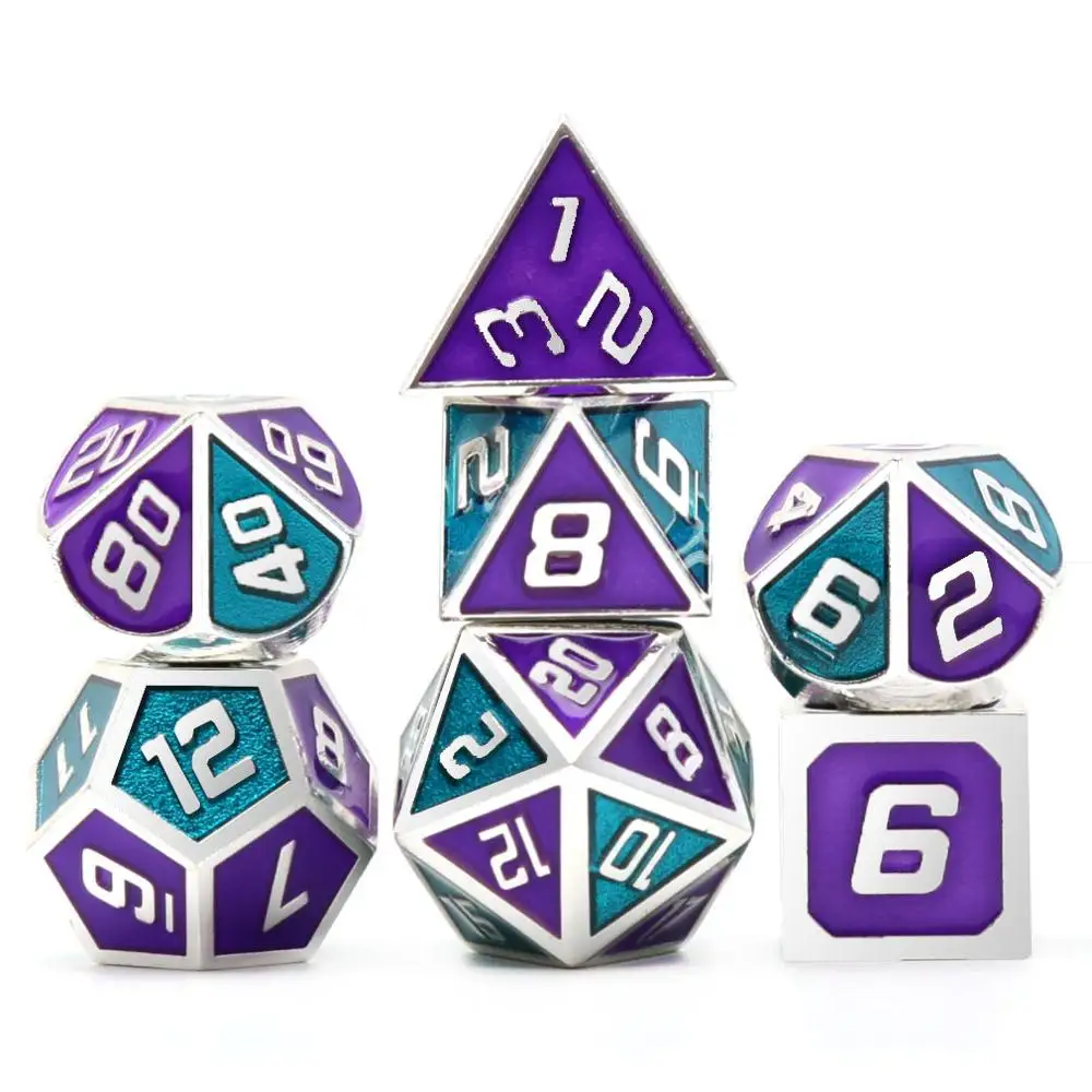 Chengshuo двухцветные металлические игральные кости DND наборы rpg многогранные металлические d& d красные настольные игры цинковый сплав цифровые подземелья и дракон d20