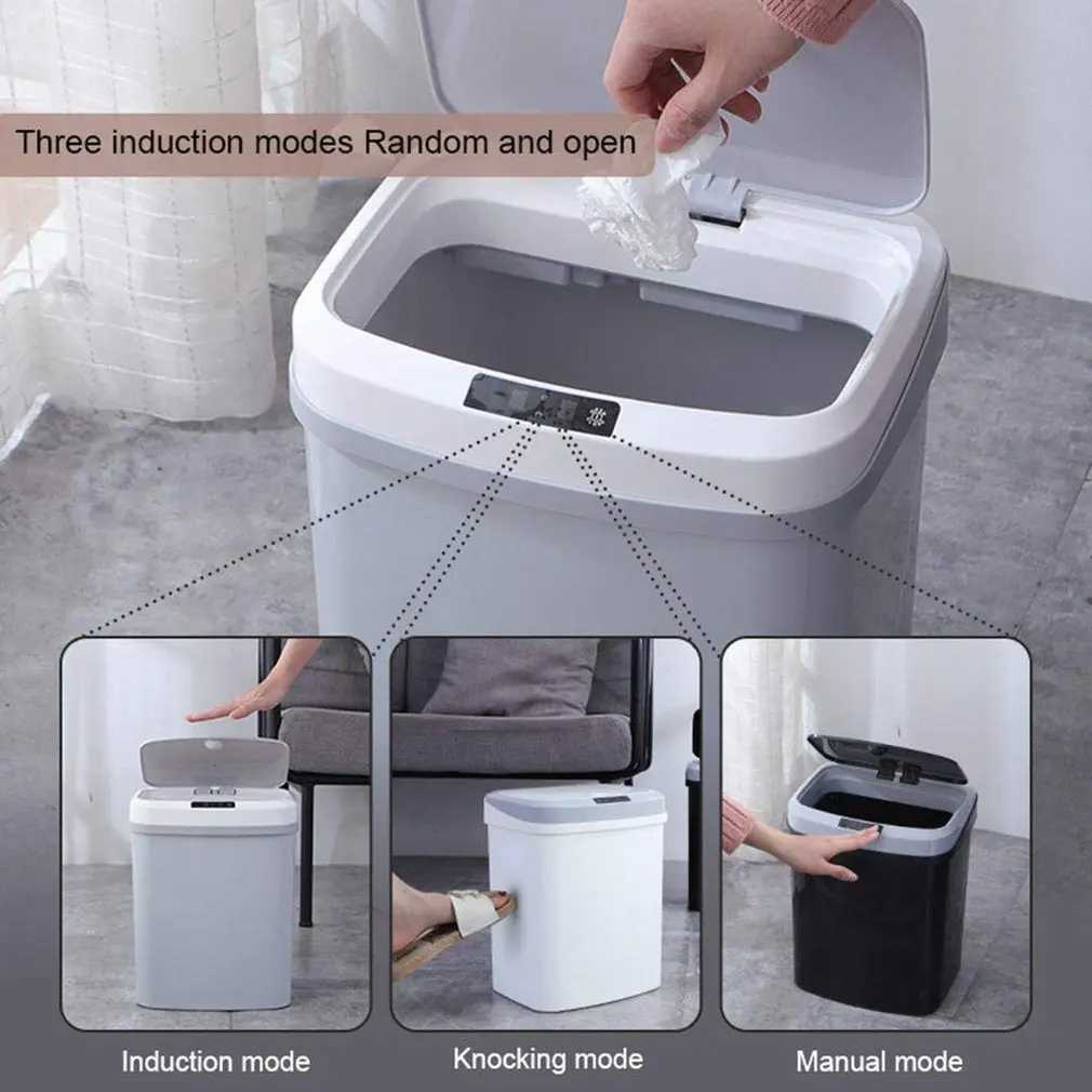Автоматическая корзина для мусора с Usb и батарейным питанием пластиковый