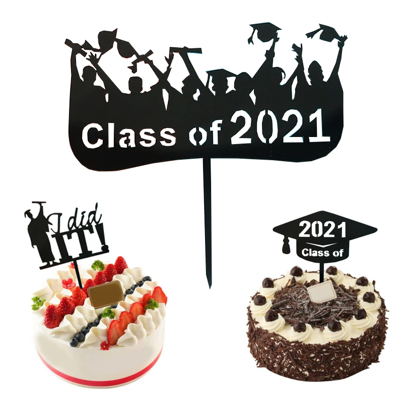 

Acrylic Congrats Grad Cake Topper I did it Acrylic Cupcake Topper For Graduation College Celebrate Party Cake Decorations