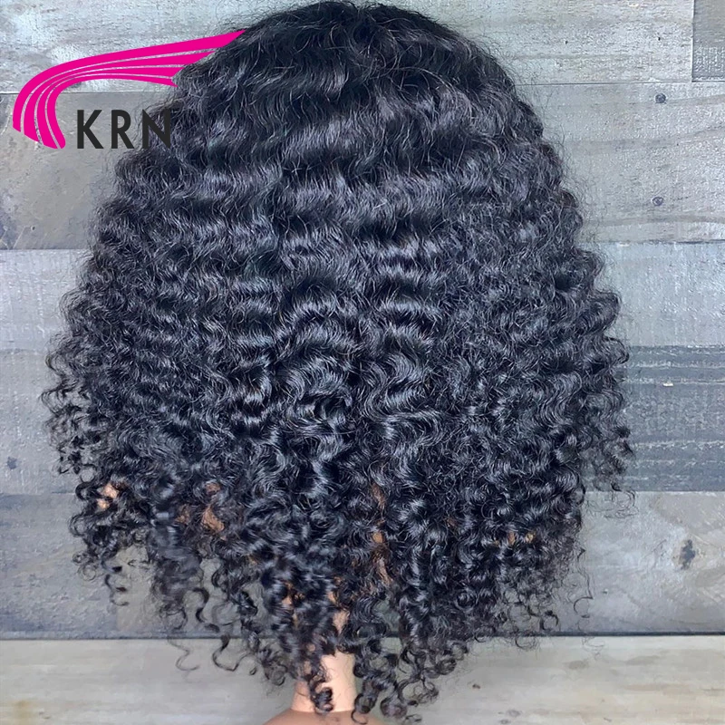 КРН вьющиеся 13x6 кружева спереди средний коэффициент "-22" дюймов remy человеческие волосы парики натуральный цвет часть с детскими волосами