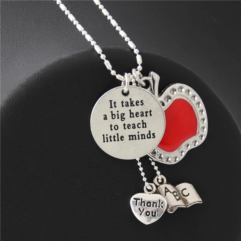 1 шт. очаровательные ожерелья с сердечком и красным яблоком подарок на День