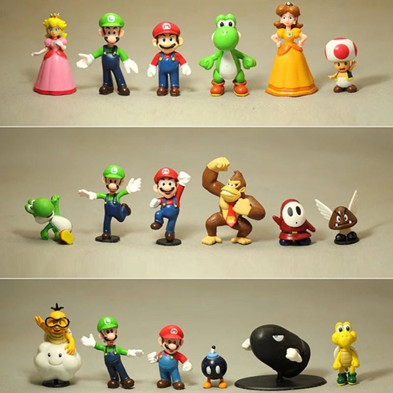 18 шт./лот of cute Super Bros. Gici динозавры персик Жаба Куба ПВХ модель персонажа|Игрушки| |