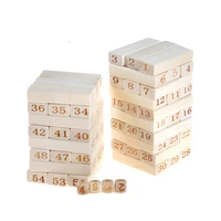 54pcs number stacked high blocks game intellectual improvement logical thinking training wooden board game accessories