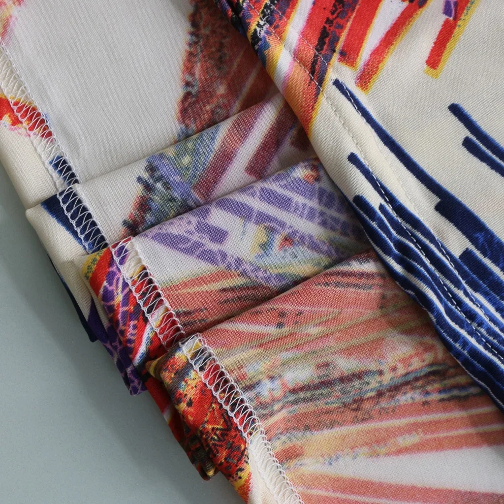 

Women's retro casual line geometric graffiti printing ethnic style bag hip all-match dress slim and ankle length