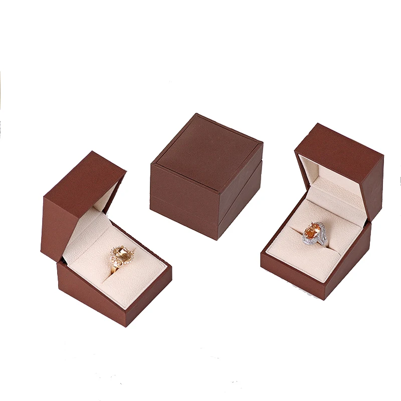 Новый дизайн коробка для колец красная хранения украшений с мягкой бархатной