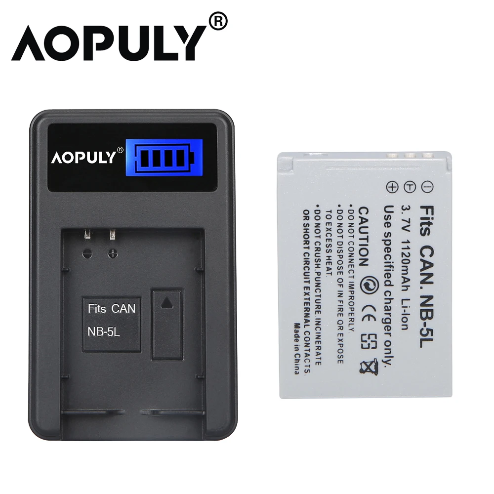 AOPULY 1 шт. NB 5L NB5L батарея + USB ЖК зарядное устройство для Canon Powershot S110 SX200 SX210 SX220 SX230 IS HS