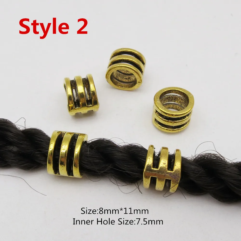 Металлическая большая коса для волос viking 5 шт. мужчин и женщин|dreadlock beads|dreadlock bead