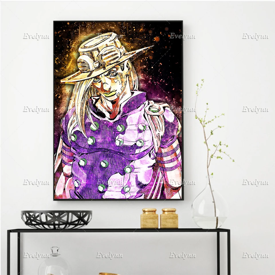 

Floating Frame Anime Poster Jojo Bizarre Adventure Painting Poster And Print On Canvas Wall Art Pictures Boy Living Room Decor