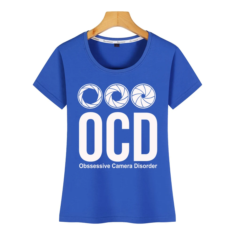 Топы футболки для женщин ocd photographer забавные Harajuku женские с принтом|Футболки| |