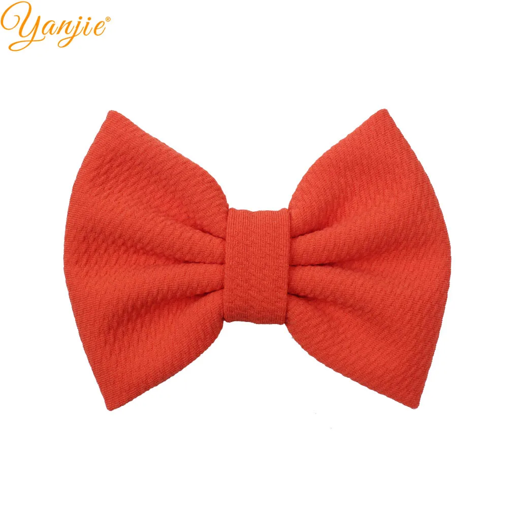 orange 10 шт./лот, 5 дюймов, однотонные бантики для волос для девочек, зимние вафельные заколки для волос, Женская повязка на голову, заколки, аксессуары для волос, женские головные уборы - Цвет: orange