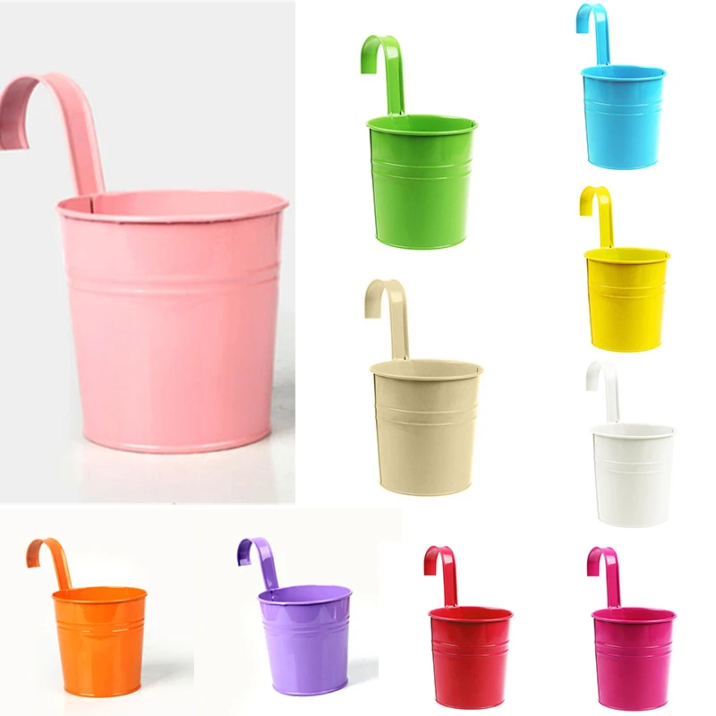 Цветная металлическая железная настенная корзина для цветов и растений | Дом сад