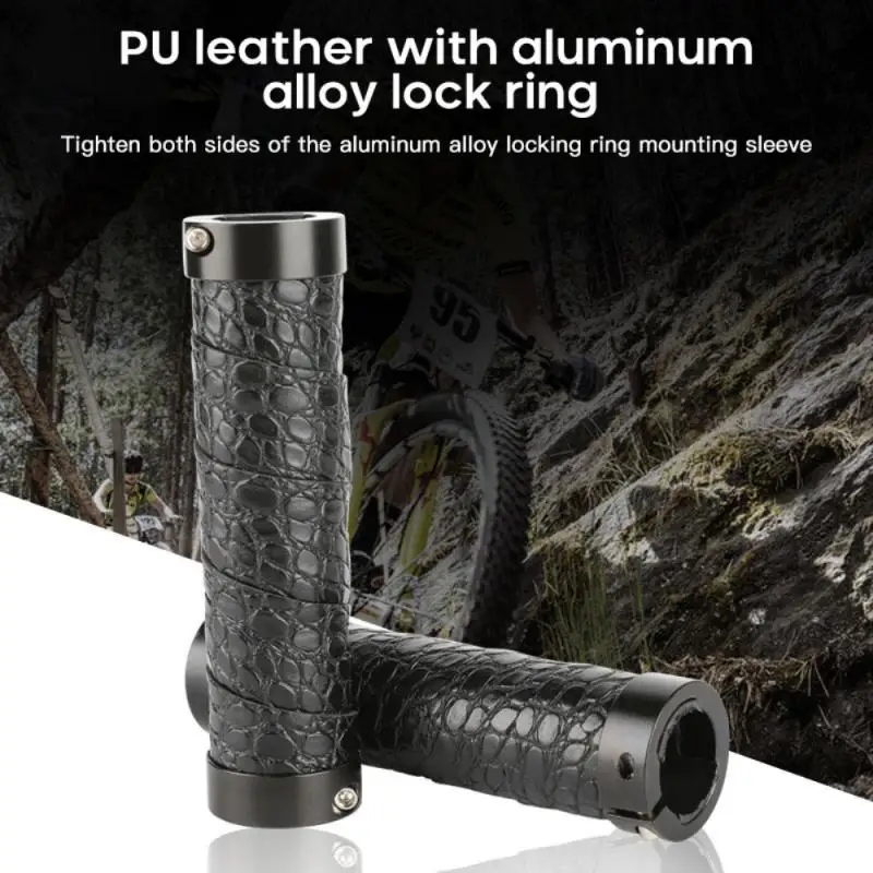 

PU Leather Bike Handlebar Grips Cover Anti-skid MTB Mountain Bicycle Handles Bicycles Bar Grips Damping EVA Bicycle Parts