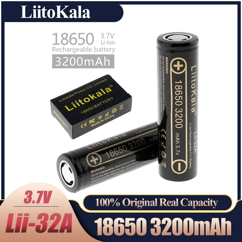 Литий ионный аккумулятор LiitoKala Lii 32A 3 7 в 18650 3200 мАч MH1 10 А перезаряжаемая батарея