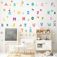 alphabet wall decals watercolor abc letter and dots educational vinyl wall stickers for kids room nursery living room