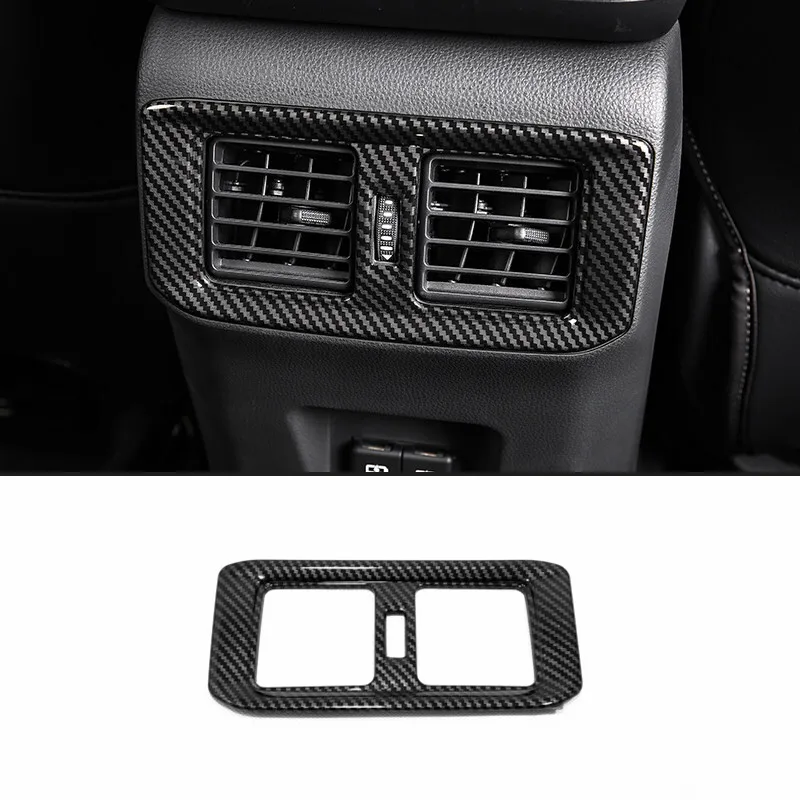 

ABS Carbon Car Back Rear Air Condition outlet Vent frame Cover Trim Car styling Accessories 1pcs For Toyota RAV4 RAV 4 2019 2020