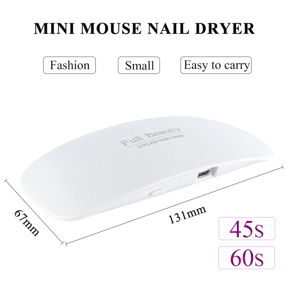 9 Вт маленькая светодиодная УФ-лампа Сушилка для ногтей отверждение всех