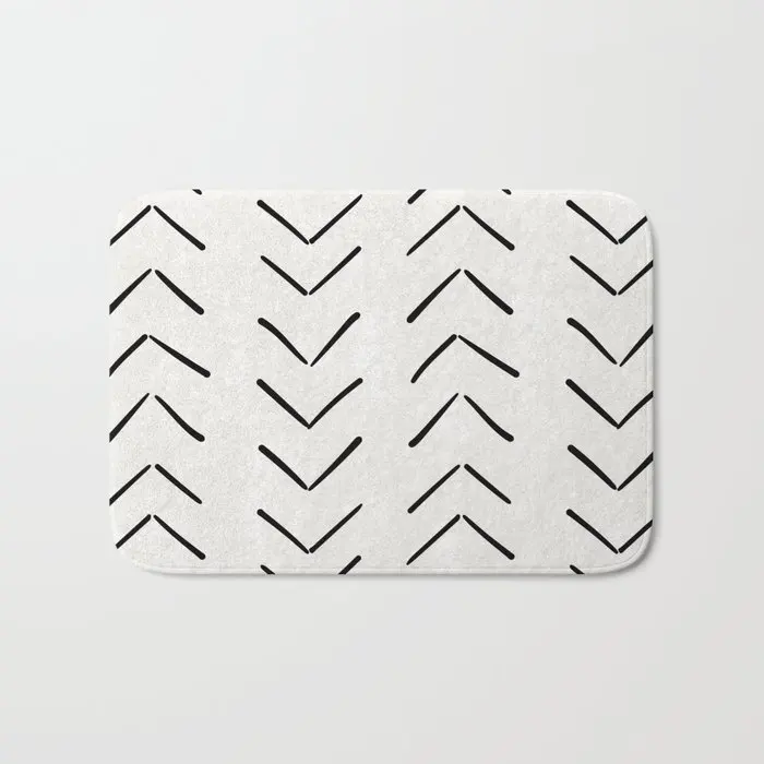 

HOT Bathroom Rugs Mud Cloth Big Arrows in Cream Bath Mat Flannel Absorbent Non Slip Doormat Entrance Door Bath Room Mats Easter
