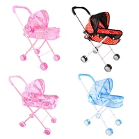 baby trolley toy mini simulation doll stroller kids girls pretend play toys cute walking cart carriages doll house accessories
