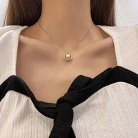 korean temperament pearl item jewelry design sense super fairy wild full zirconium necklace female fashion circle clavicle chain