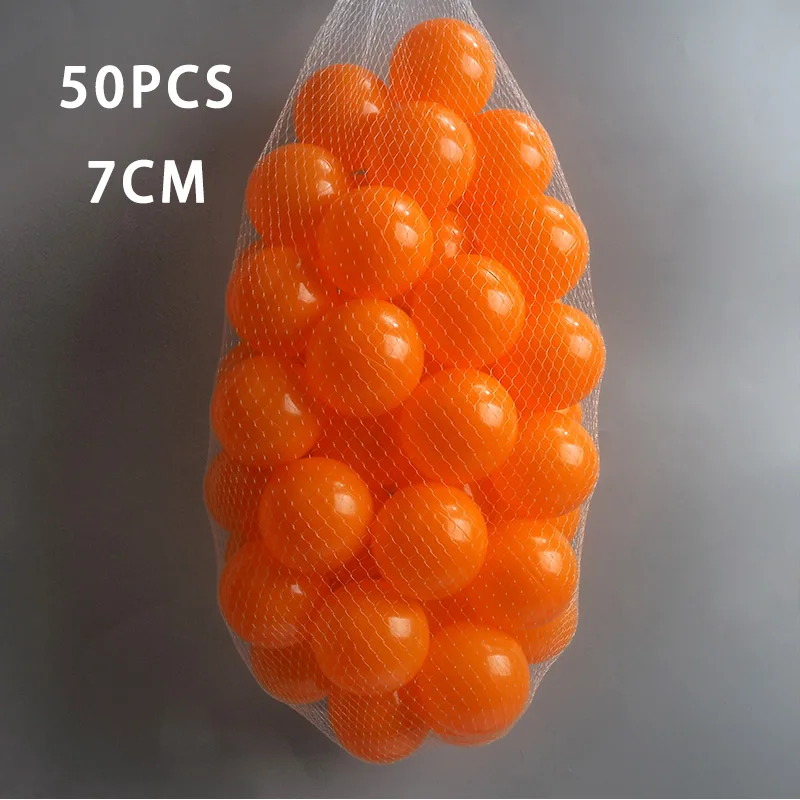 WJ3709ORANGE 7 см/50 шт экологически чистые красочные Мячи Мягкие пластиковые океанские шарики прозрачные воды океанские волнистые шарики игрушки для детей Малыш Ребенок - Цвет: WJ3709ORANGE