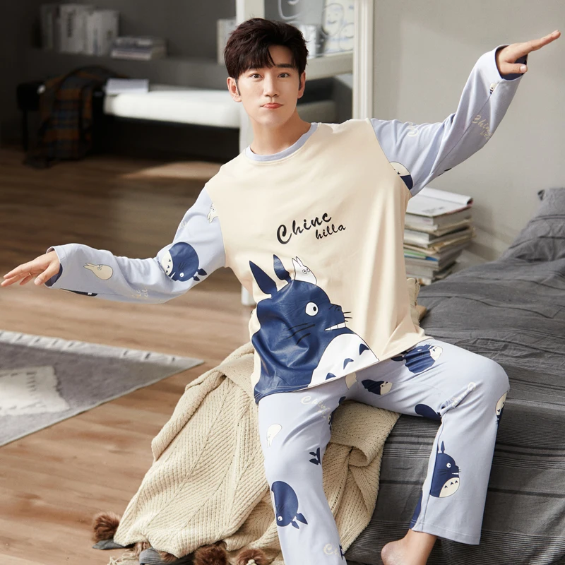 Новинка 100% осенне-зимние пижамные комплекты из 2021 хлопка с милым мультяшным