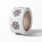 Наклейка J067 для вечерние, бумага с покрытием диаметром 2,5 см, ярлык в наличии, одноразовые товары, никогда не сдавайся, супер сила для девушек