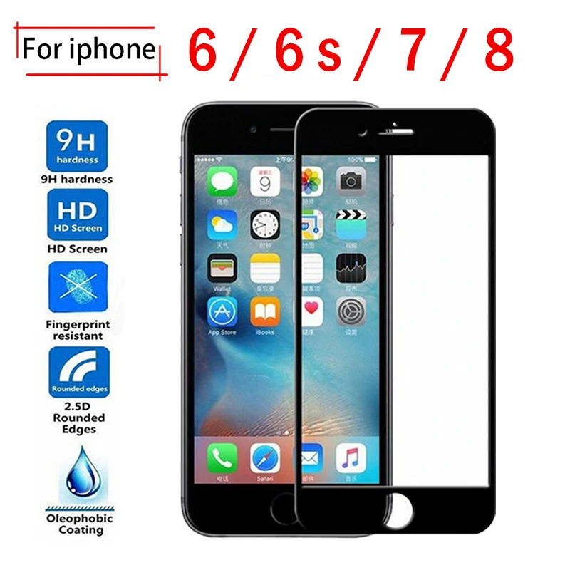 Защита экрана для iPhone 8 защитное стекло 7 закаленное телефона 6 6s i защита от трещин