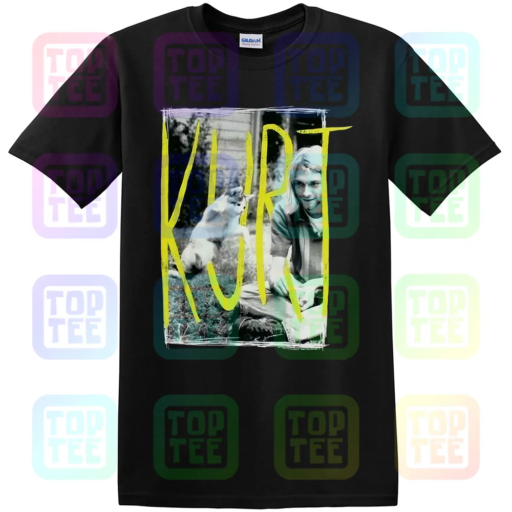 Kurt Cobain& Kitten Cat 90s Icon Nirvana черная футболка Новинка! Панк гранж(3D5