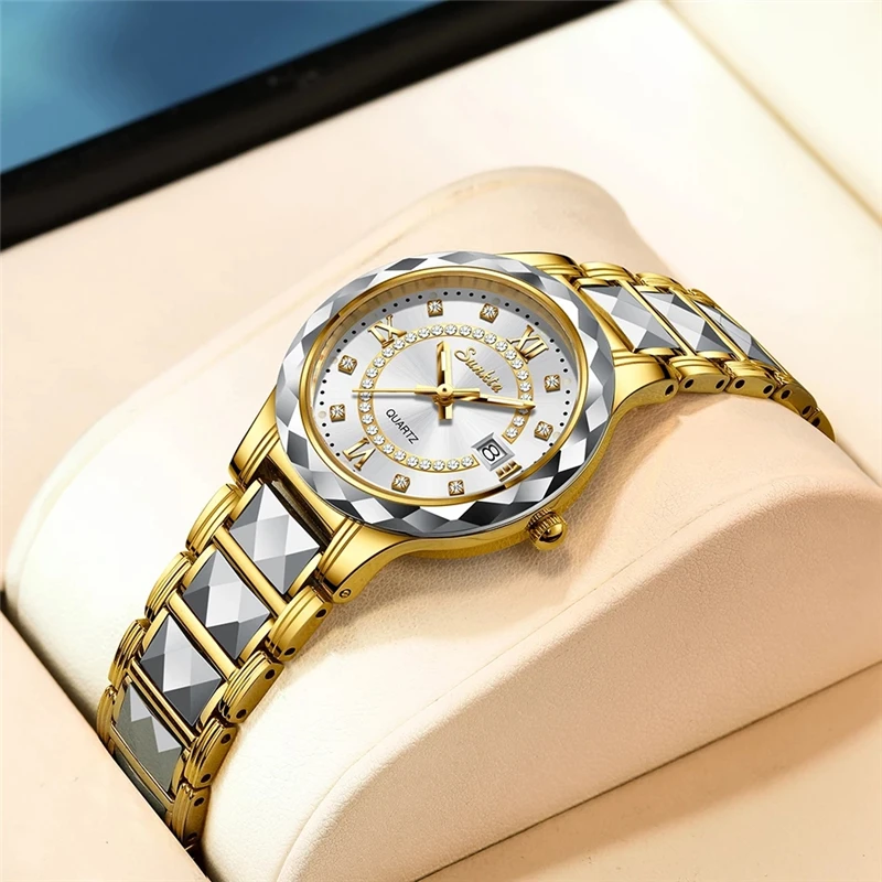 

2021 LIGE Watch SUNKTA Women Watches Ladies Creative Steel Women's Bracelet Watches Female Waterproof Clock Relogio Feminino+Box