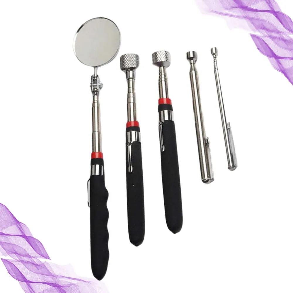 

5Pcs 50mm Vehicle Bottom Telescopic Inspection Mirror Amplification Detection Mirror Emergency Automobile Accessories