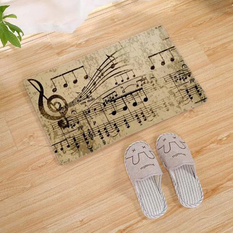 Музыкальный коврик для пианино с рисунком нот Добро пожаловать домой двери