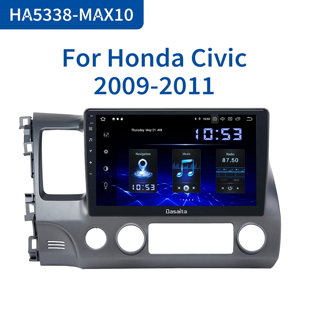 Автомобильный GPS навигатор Dasaita Android 10 0 для Honda Civic 2009 2010 2011 с 1 Din 2 дюймовым HD