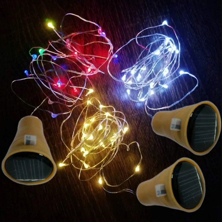 Светодиодный затвор для бутылки вина с солнечной энергией цветная лампа