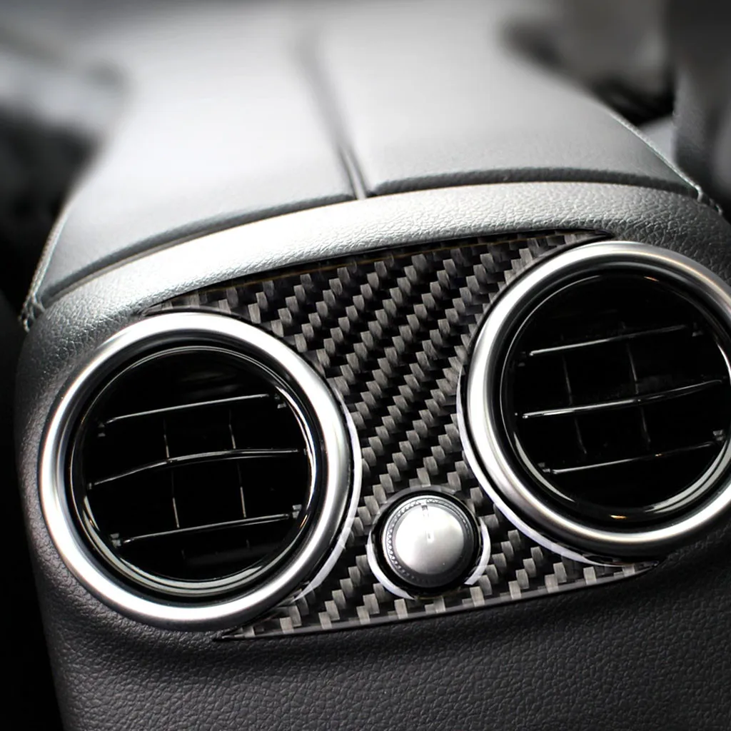 Углеродное волокно задний кондиционер выхлопная Панель рамка Крышка ForMercedes c