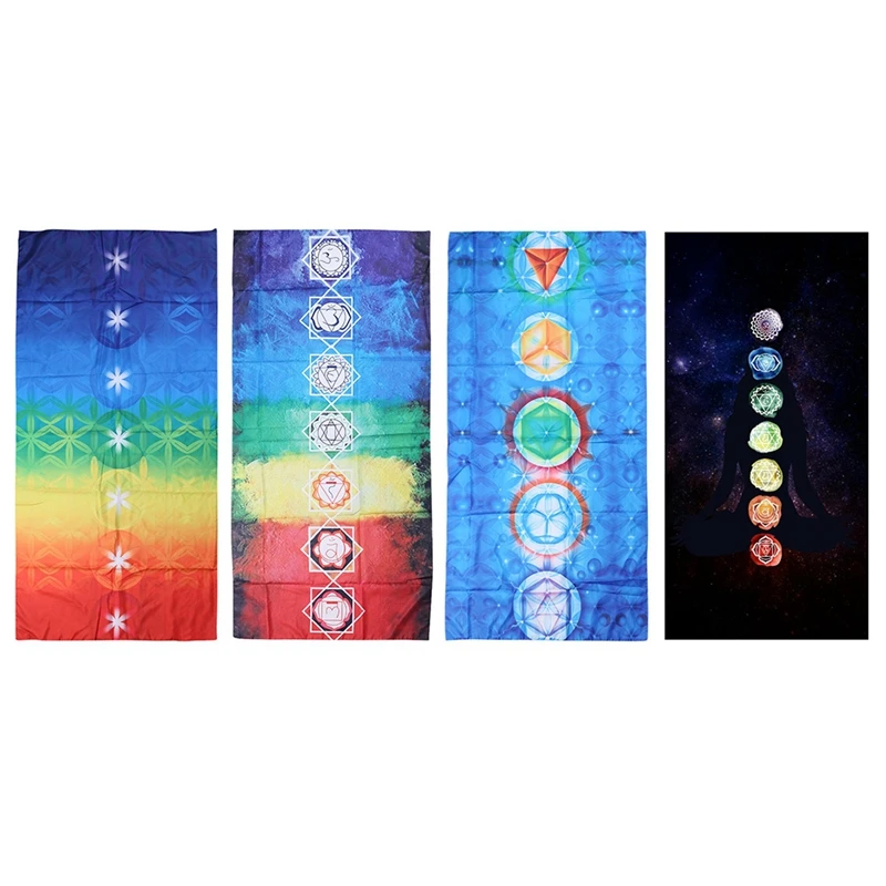 7 Chakra Colored Tapestry Rainbow Stripes Yoga Mat Bohemia Wall Hanging India Mandala Blanket |